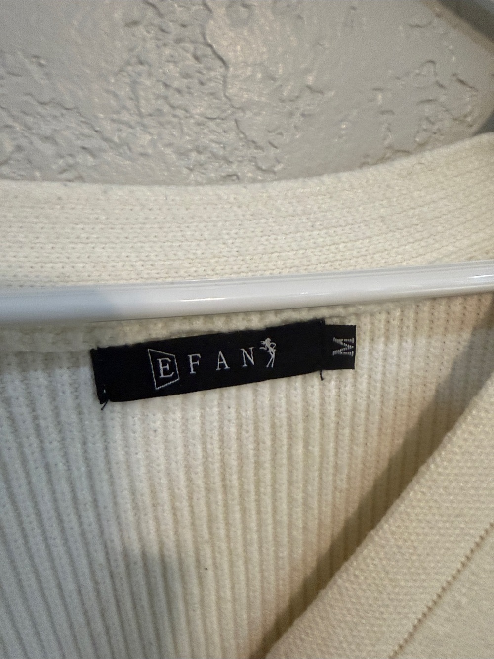 Cream V-Neck Button Ribbed Cardigan - Picture 2 of 5